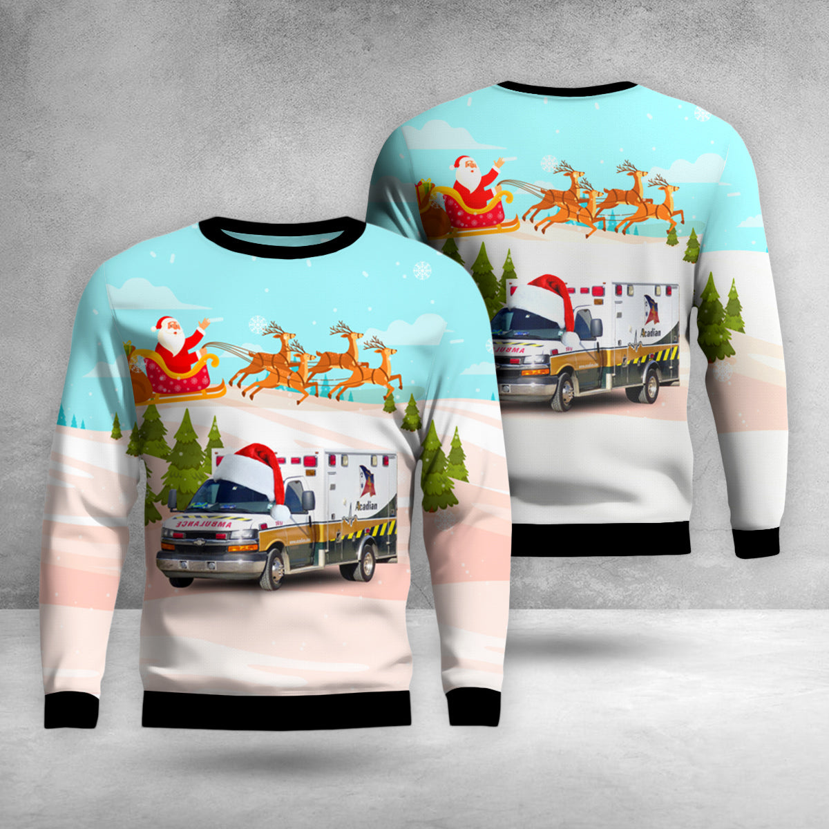 Acadian Ambulance Lutcher, Louisiana Christmas AOP Sweater