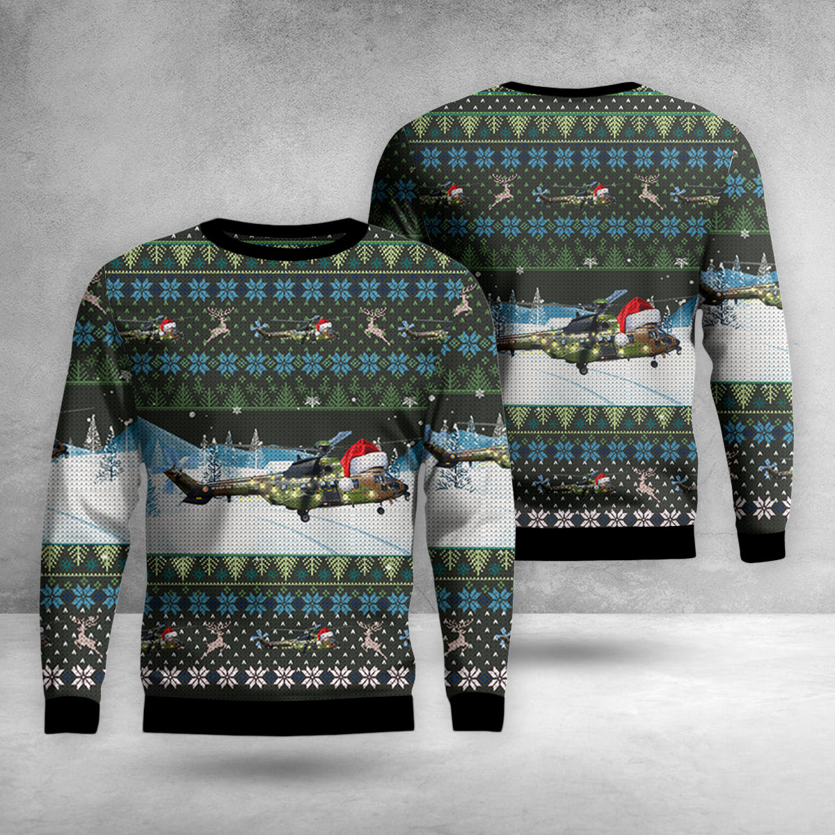 Aérospatiale AS 532UL Super Puma 2 French Army Christmas Hawaiian Shirt