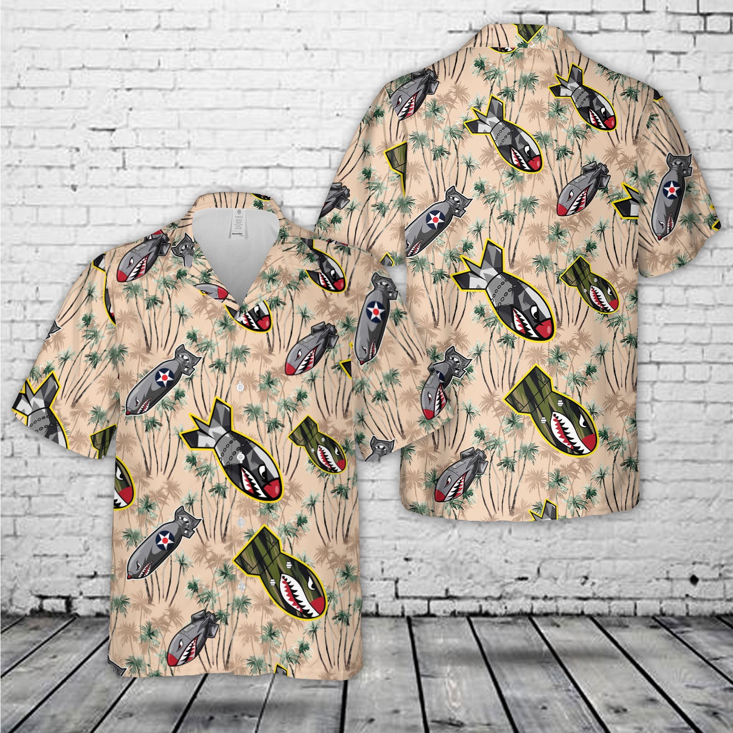 Air Bomb Flying Tiger Shark Mouth Hawaiian Shirt