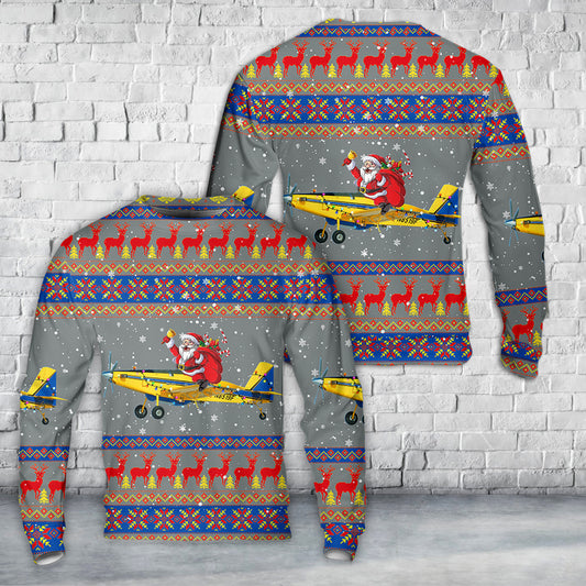 Air Tractor AT-500 family Christmas AOP Sweater