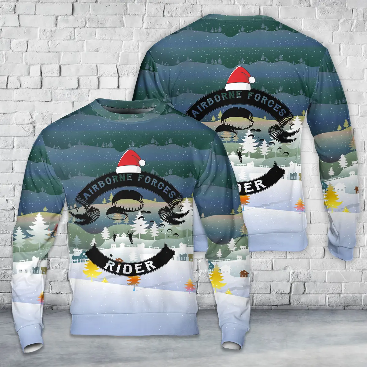 Airborne Forces Riders Parachute AOP Christmas Sweater