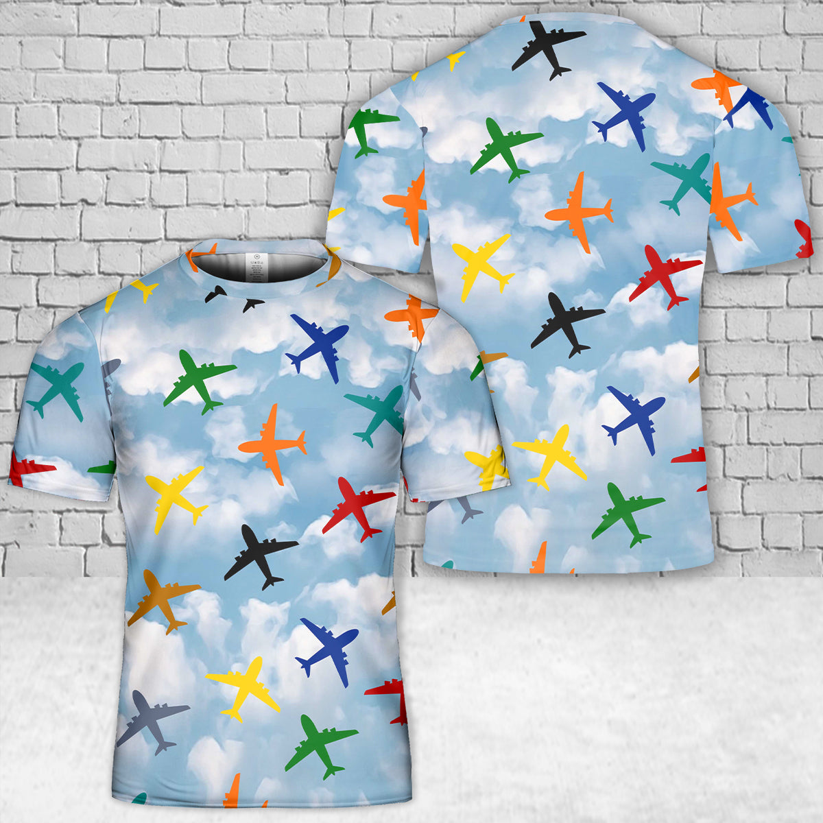 Airplane Colorful T-Shirt 3D