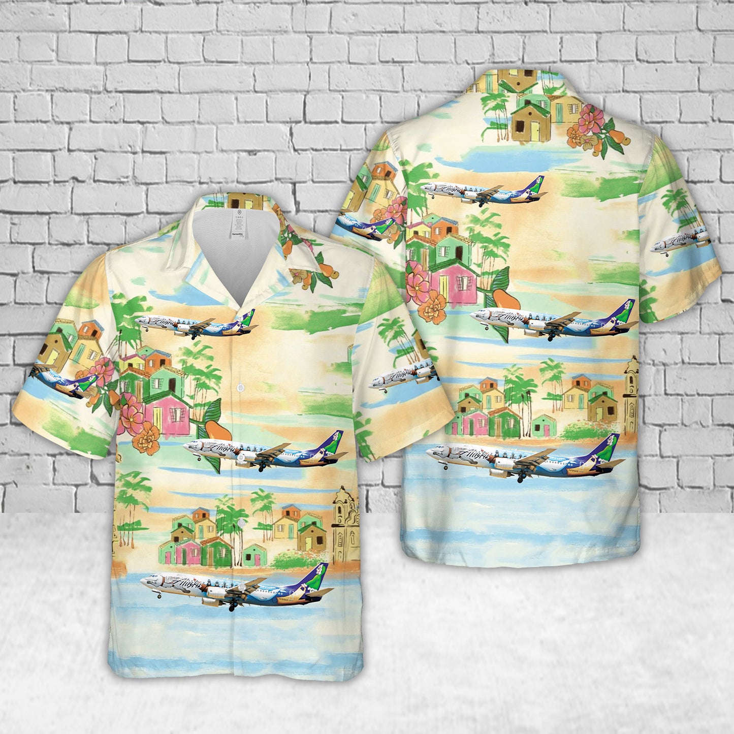 Alaska Airlines - Spirit of Alaska, Boeing 737-400 Hawaiian Shirt