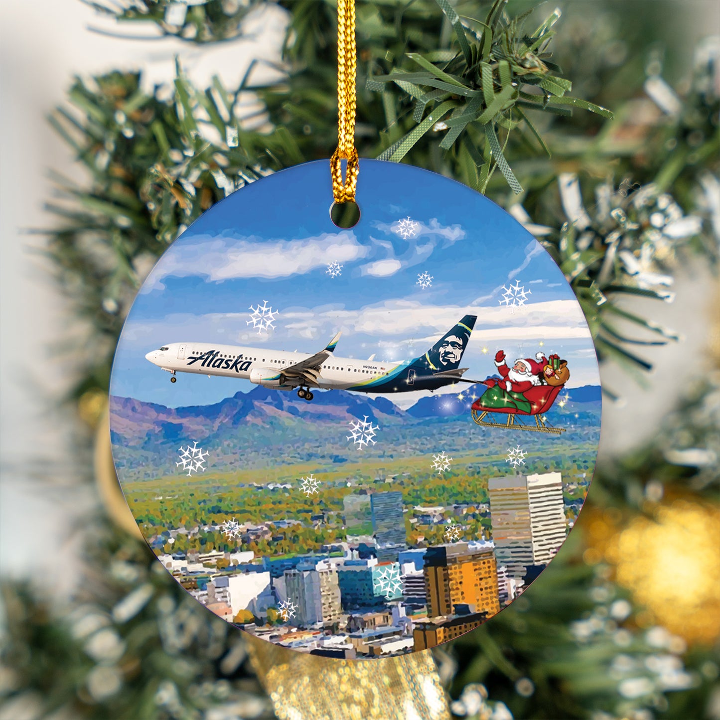 Alaska Airlines Boeing 737-900ER Ceramic Ornament