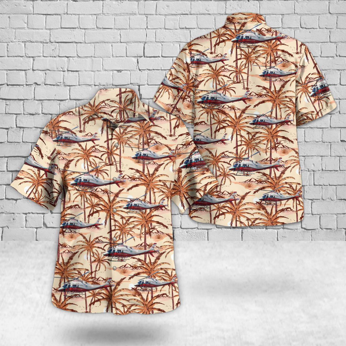 Albuquerque, New Mexico, UNM Hospitals Lifeguard Agusta AW119MKII Hawaiian Shirt