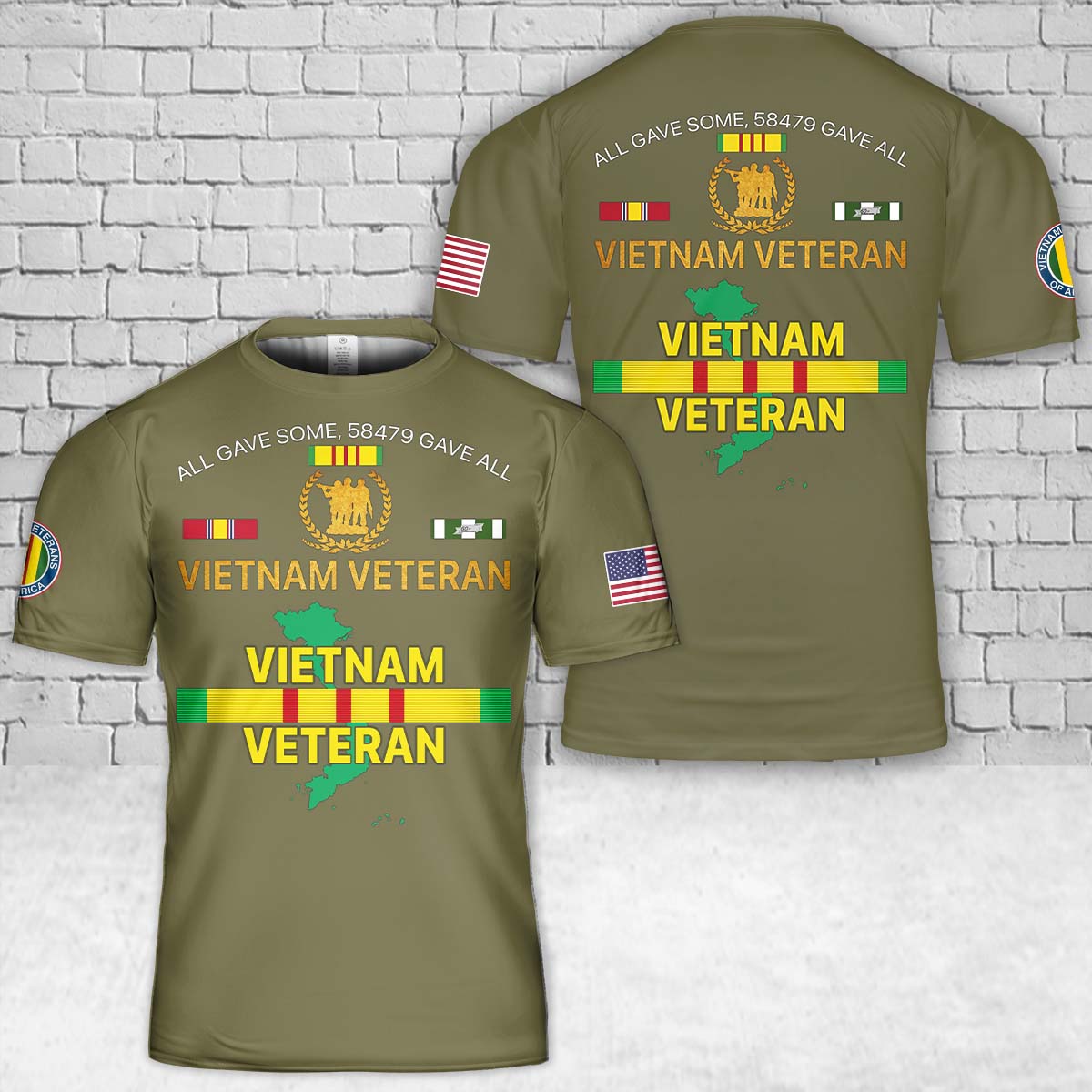 All Gave Some 58479 Gave All Vietnam Veteran T-Shirt 3D