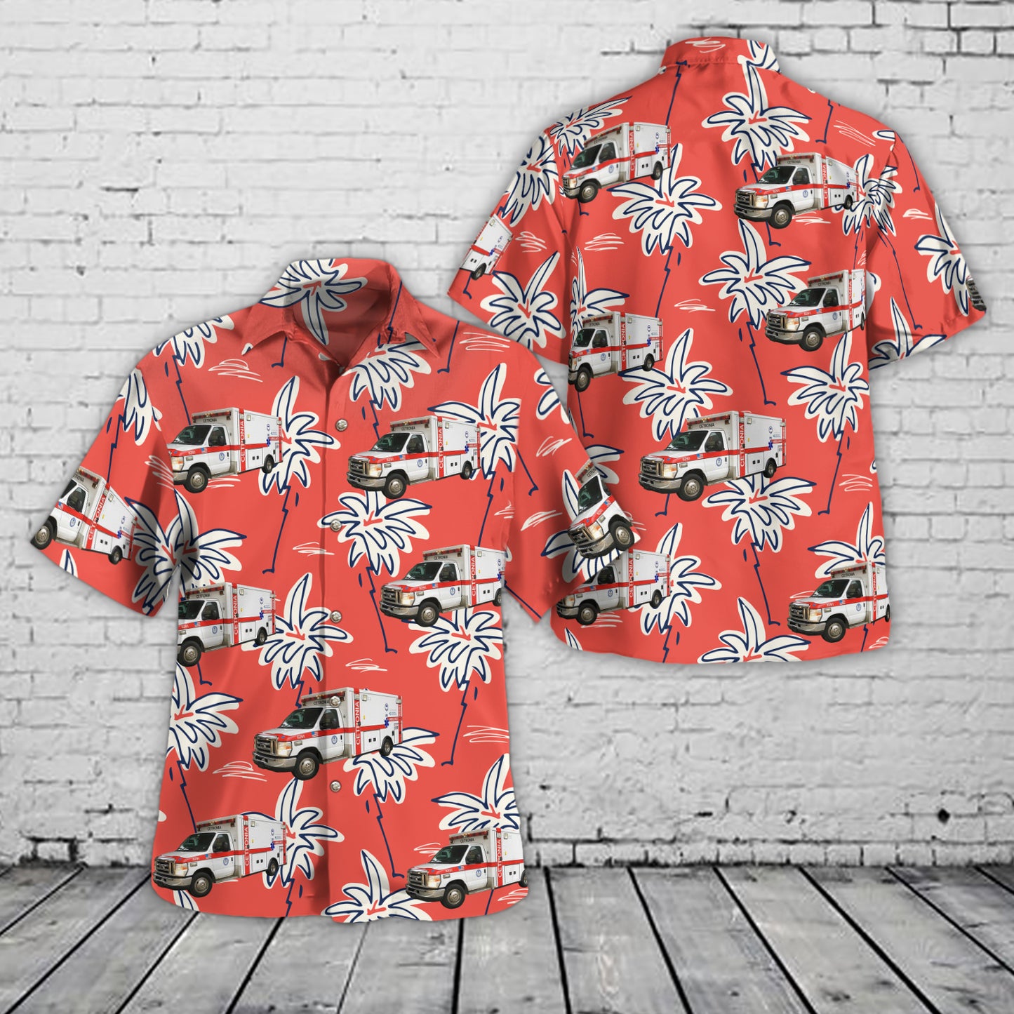 Allentown, Pennsylvania, Cetronia EMS ALS Ambulance 6291 Hawaiian Shirt