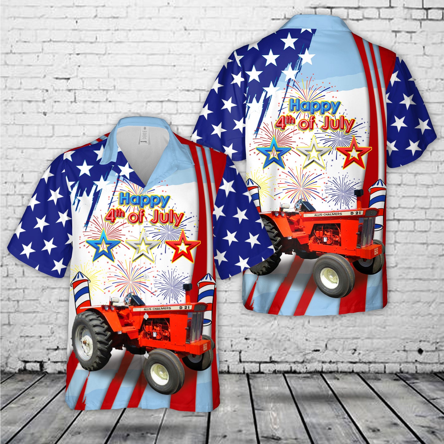 Allis Chalmers D21 Tractor, 4th Of July Hawaiian Shirt