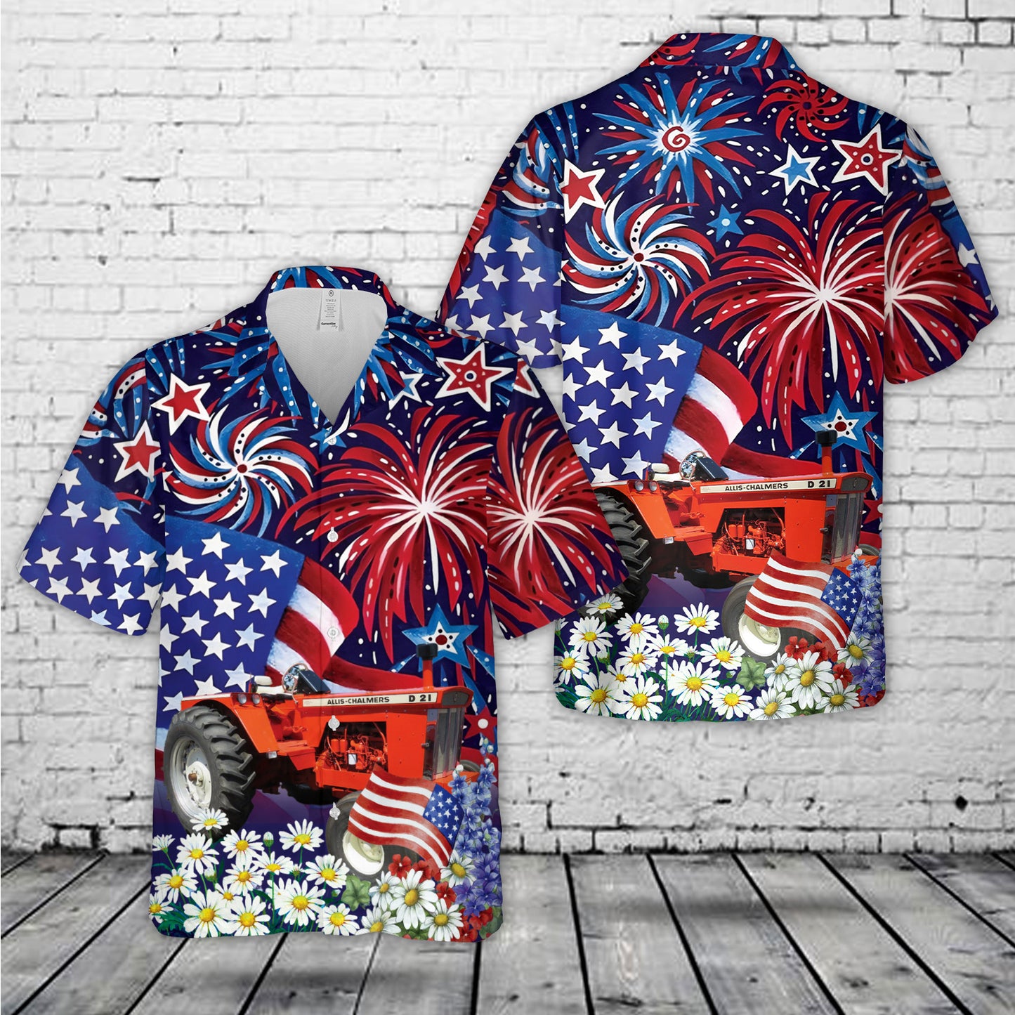 Allis Chalmers D21 Tractor, 4th Of July Hawaiian Shirt