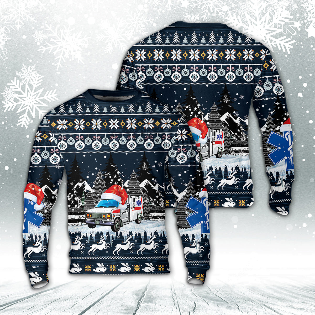 Ambulance Christmas AOP Sweater