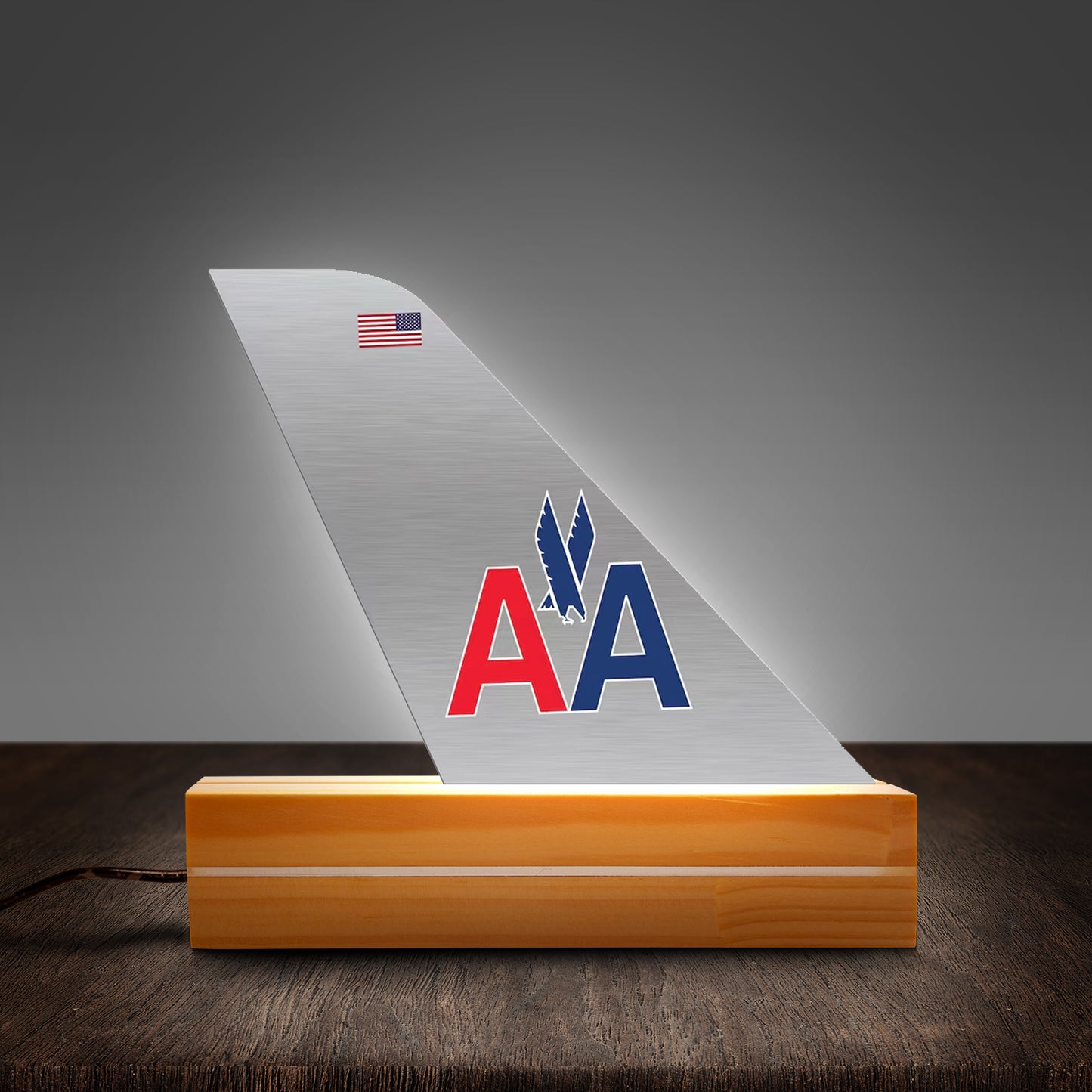 American Airlines Livery Tail Custom Shape Photo Night Light