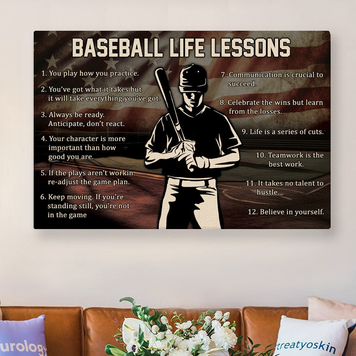 American Baseball Life Lesson Canvas