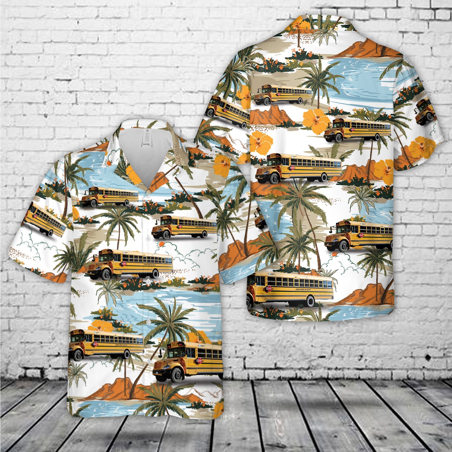 American School Bus Company 336 Hawaiian Shirt