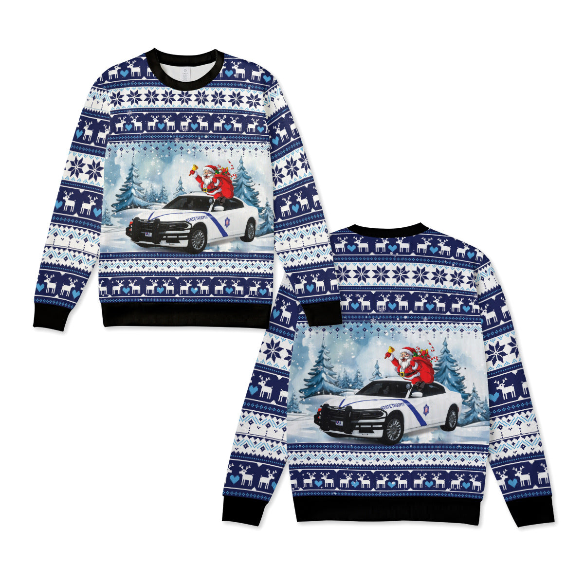 Arkansas State Police Dodge Charger Christmas Knitted Sweater