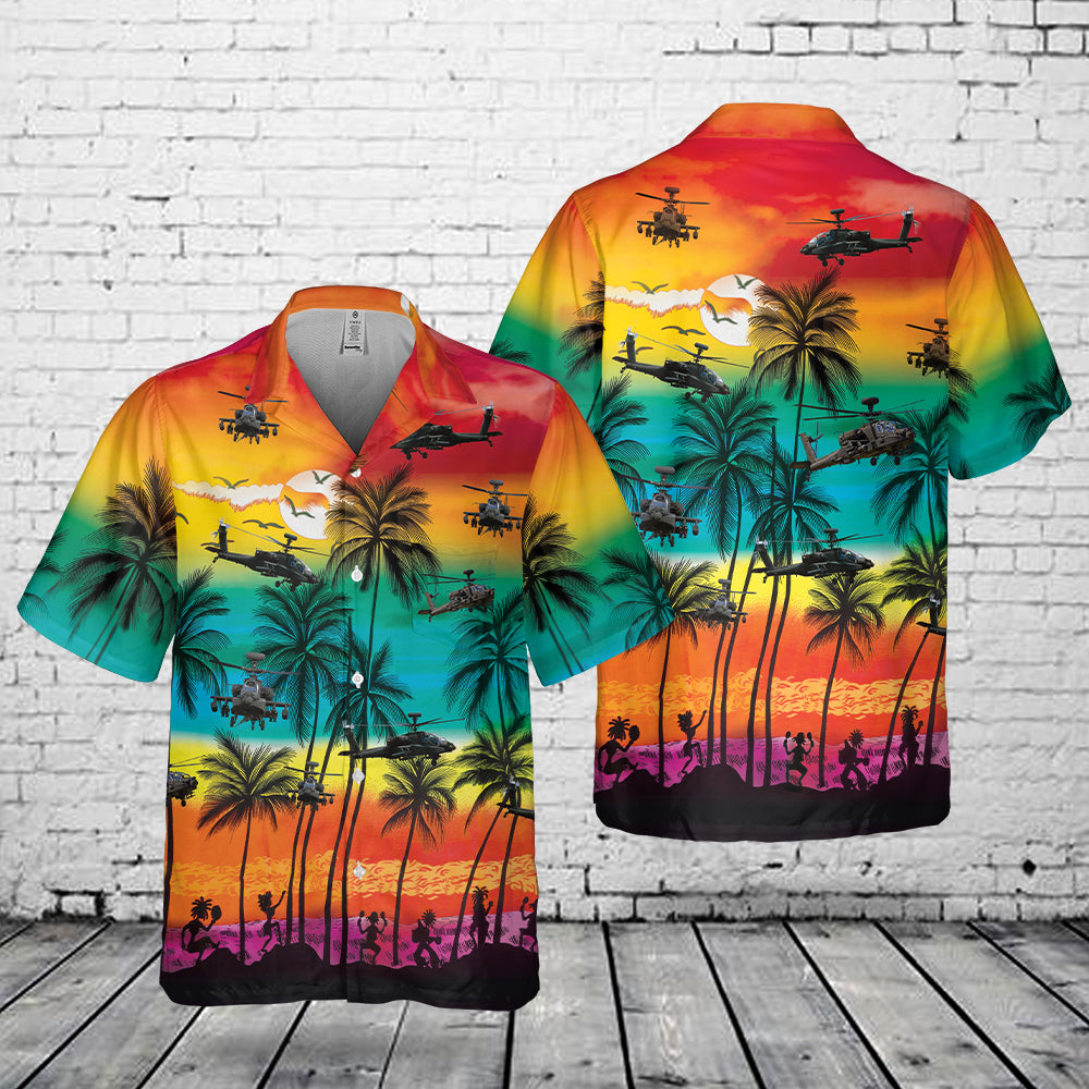 Army Boeing AH-64 Apache Pocket Hawaiian Shirt