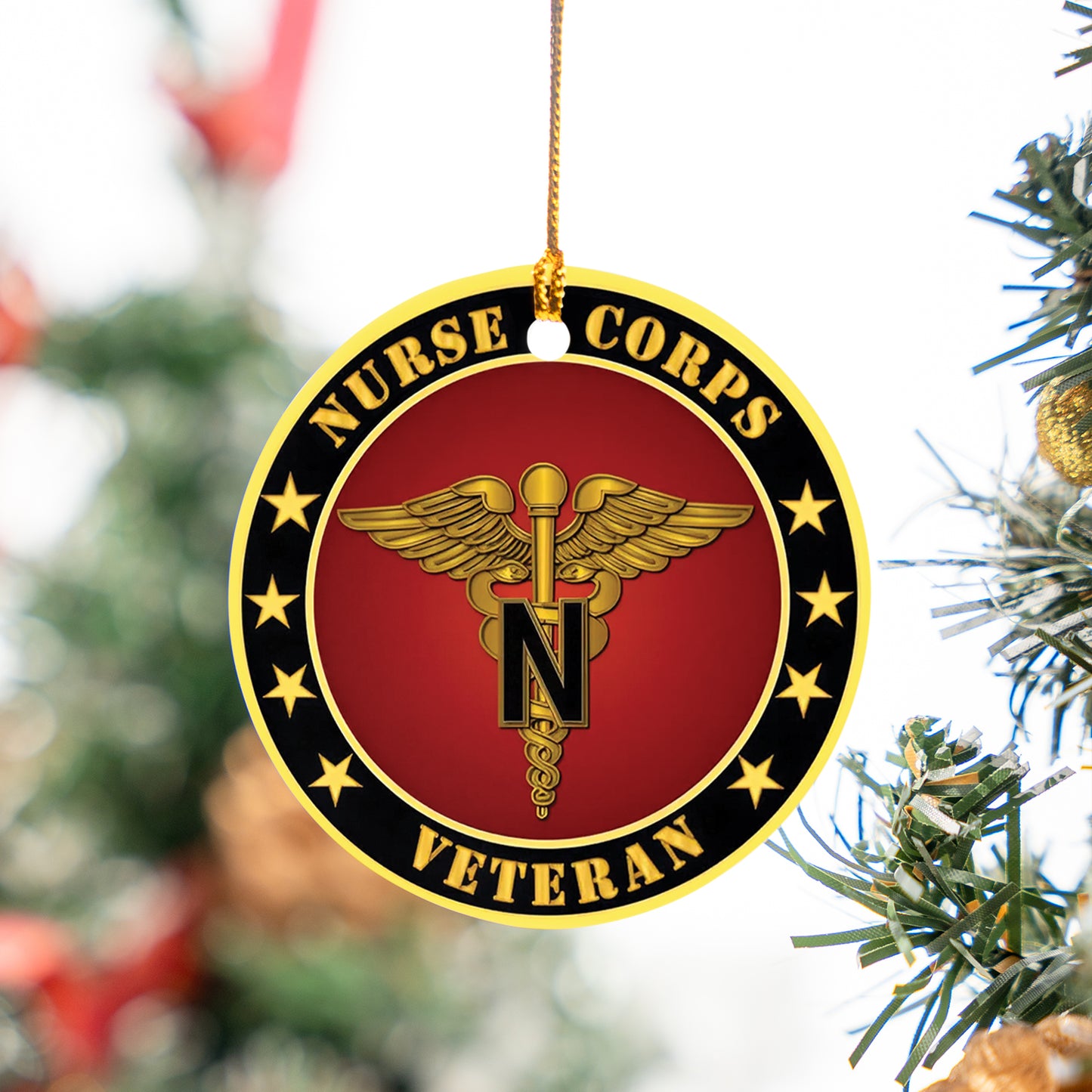 Army Nurse Corps Veteran Ceramic Ornament