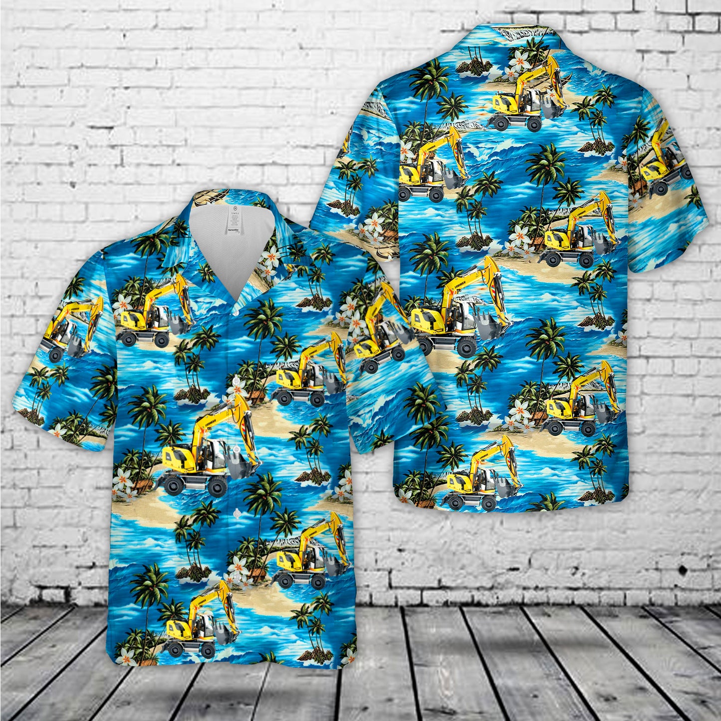 At Collections Liebherr A916 Wheeled Excavator Hawaiian Shirt