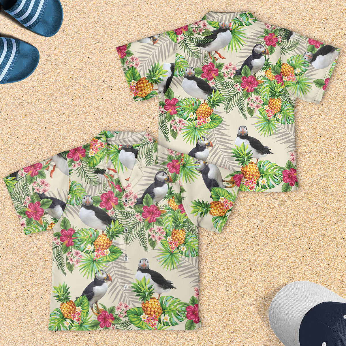 Atlantic Puffin Youth Short-sleeve Hawaiian Shirt
