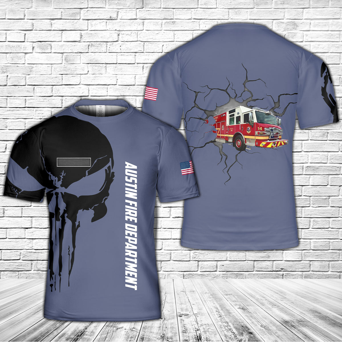 Custom Name Austin Fire Department, Texas 3D T-shirt