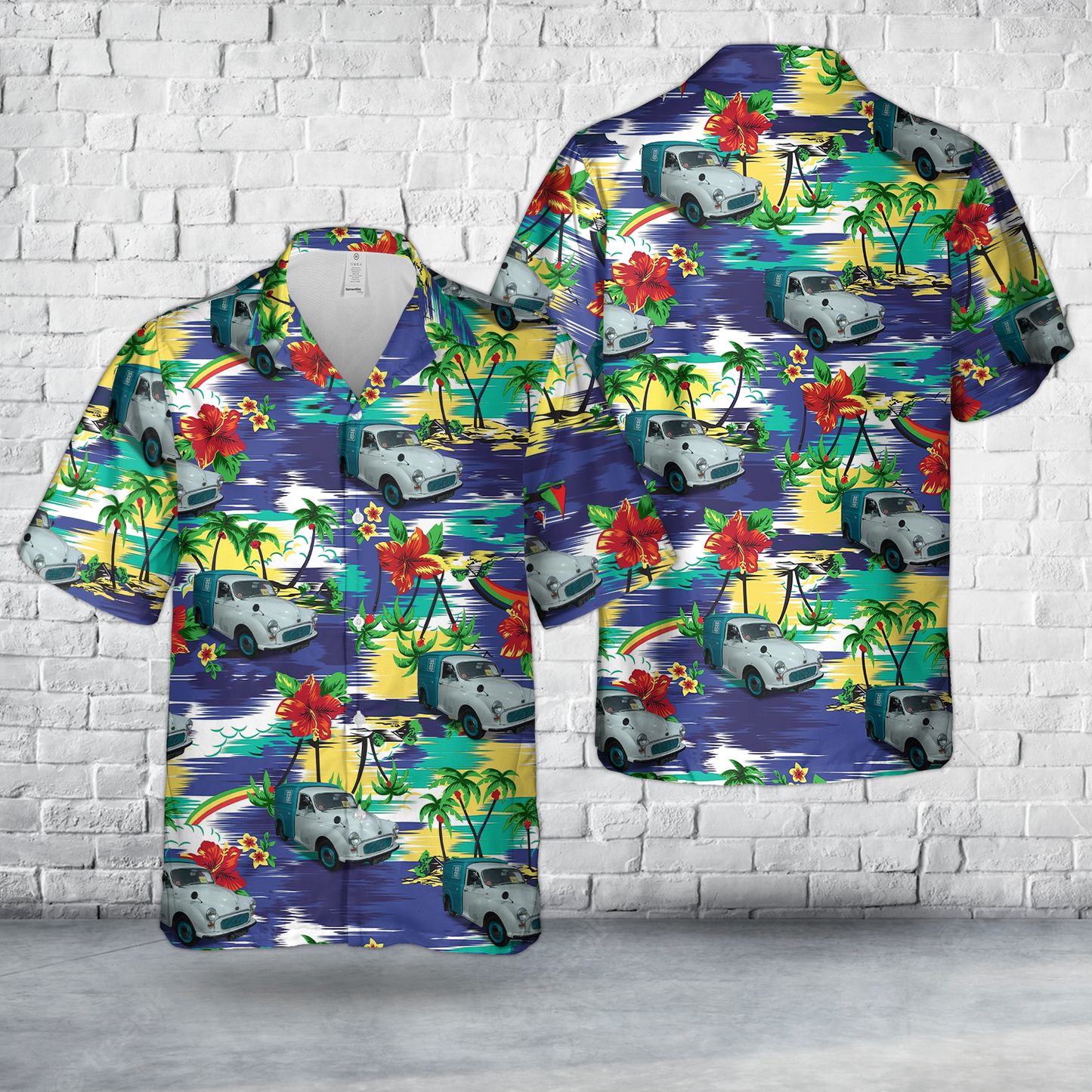 Austin Morris Minor Van BFD844J Co-Op Hawaiian Shirt