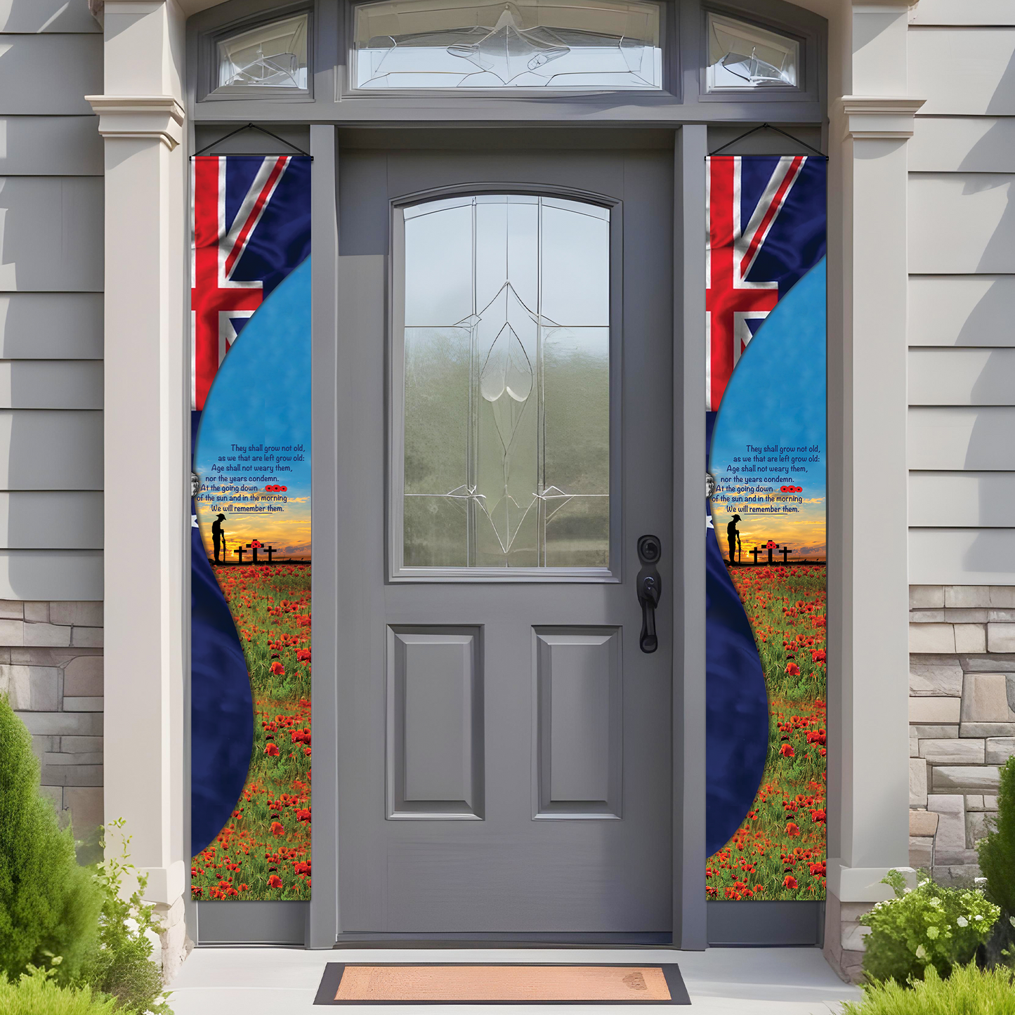 Australia ANZAC Day They shall grow not old Door Banner