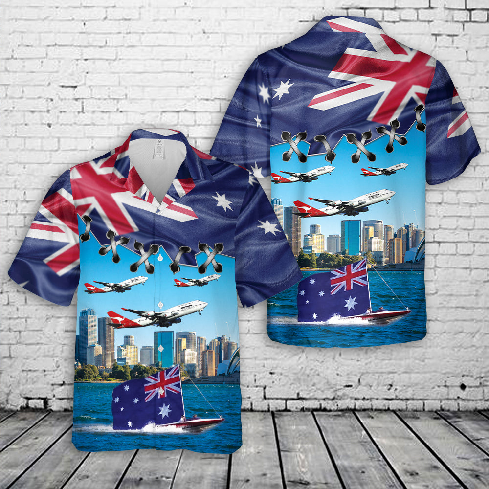 Australia Day Qantas Boeing 787-9 Dreamliner Hawaiian Shirt