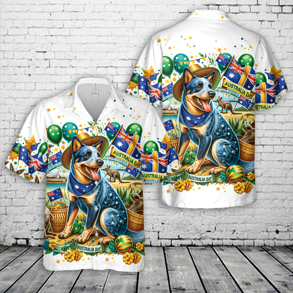Australia Day With Blue Heeler (Australian Cattle Dog) Hawaiian Shirt