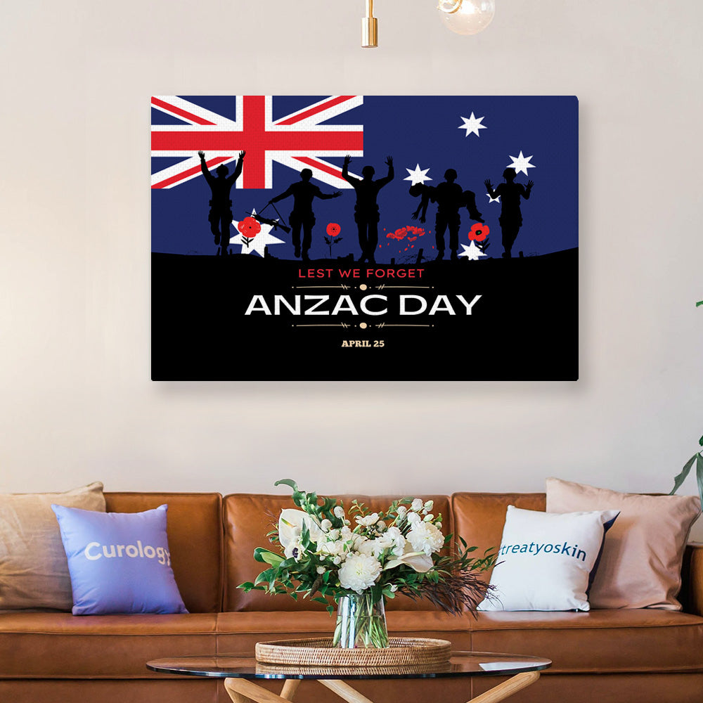 Australian Anzac Day Lest We Forget Canvas Prints