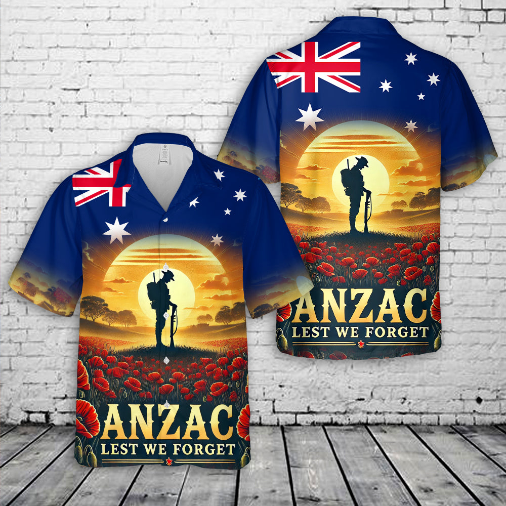Australian Anzac Day Lest We Forget Hawaiian Shirt