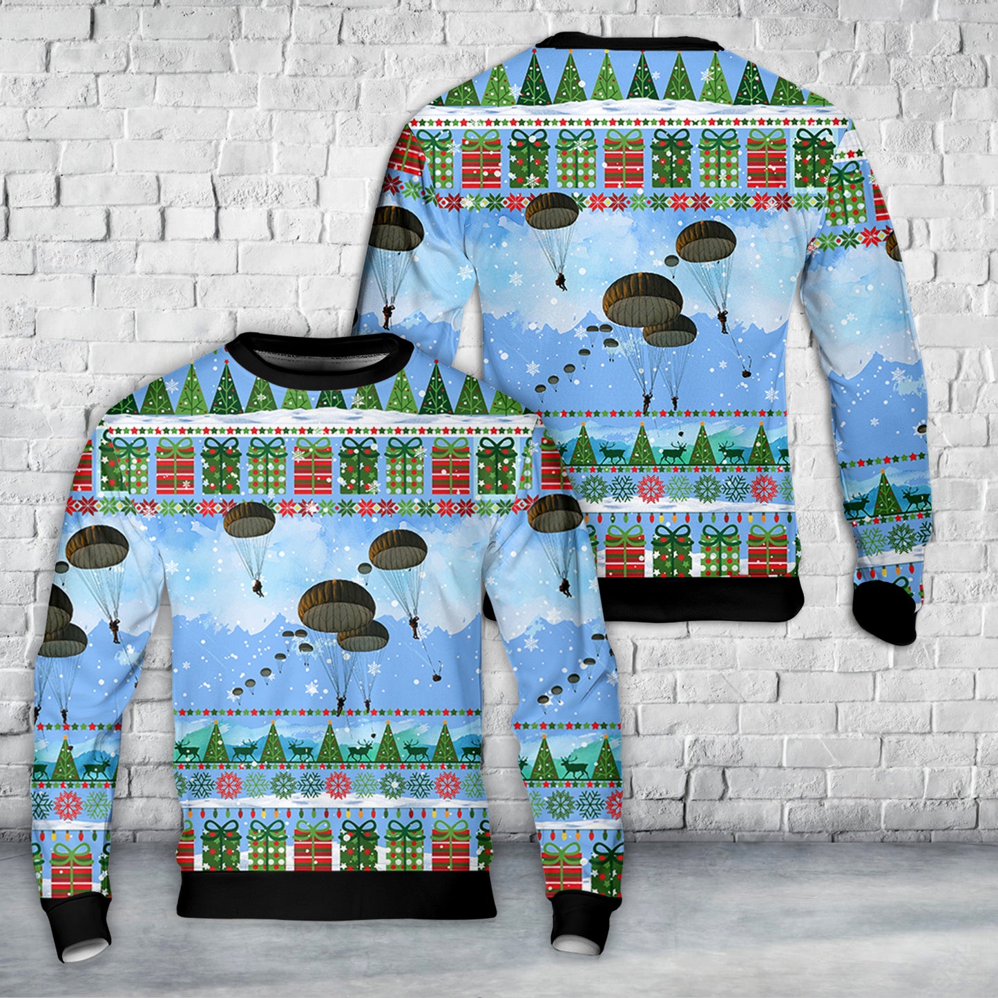 Australian Army 3rd Battalion, Royal Australian Regiment Parachute Drop Christmas AOP Sweater
