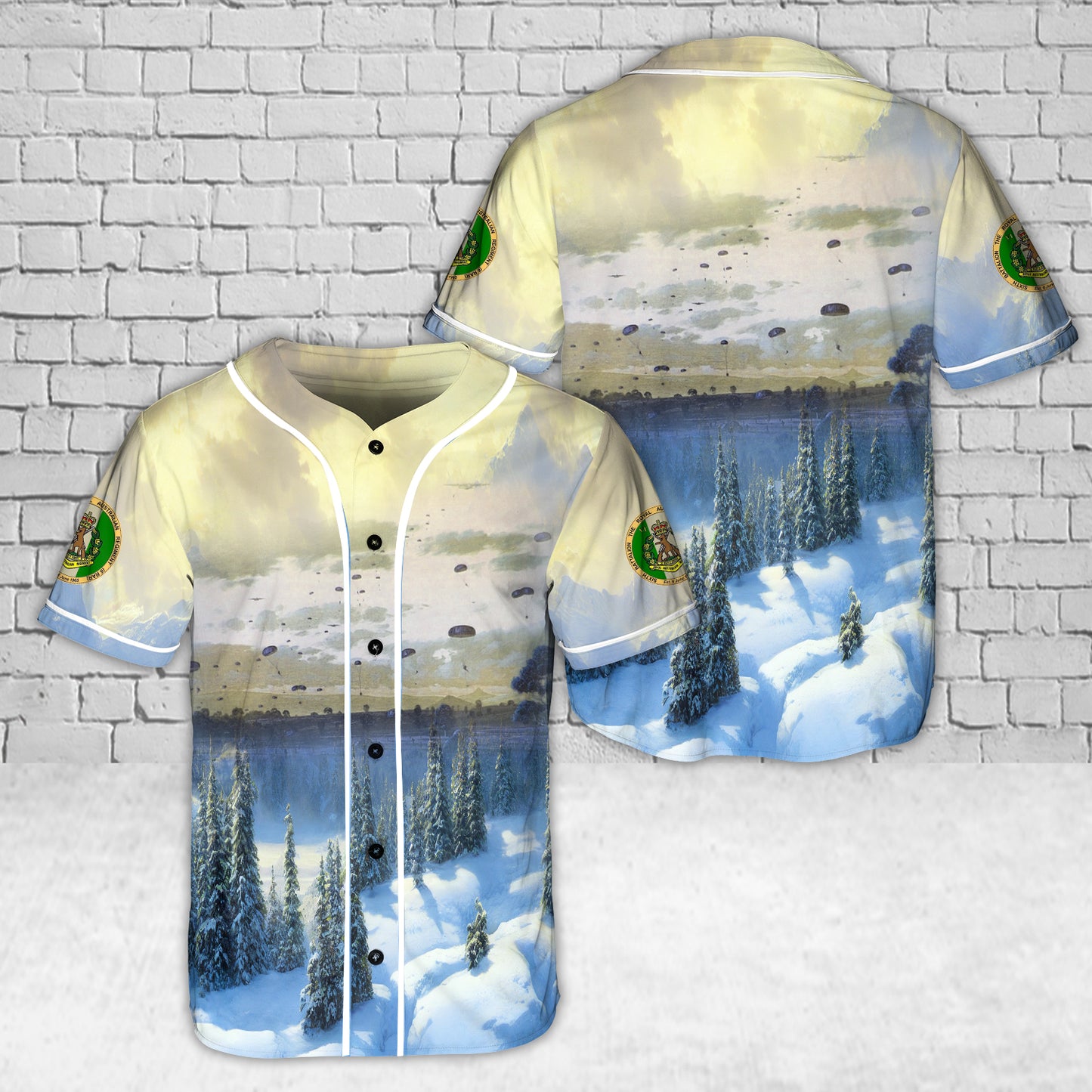 Australian Army 6th Battalion, Royal Australian Regiment Parachute Drop Christmas Baseball Jersey