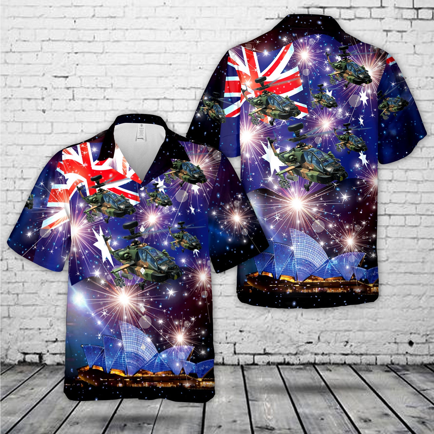 Australian Army Apache AH-64D & M1 Abrams Tank Hawaiian Shirt