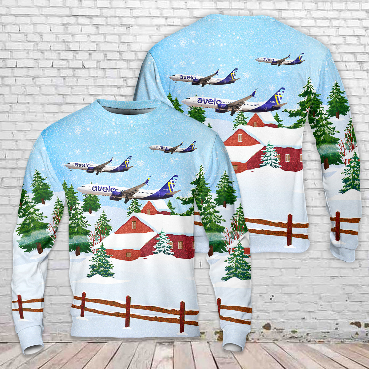 Avelo Airlines Boeing 737-86N Christmas Sweater