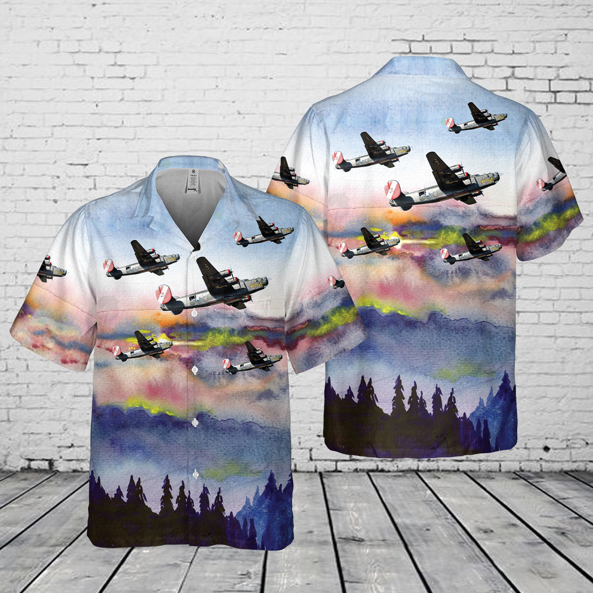 B-24 Liberator "Witchcraft" WWII Pocket Hawaiian Shirt