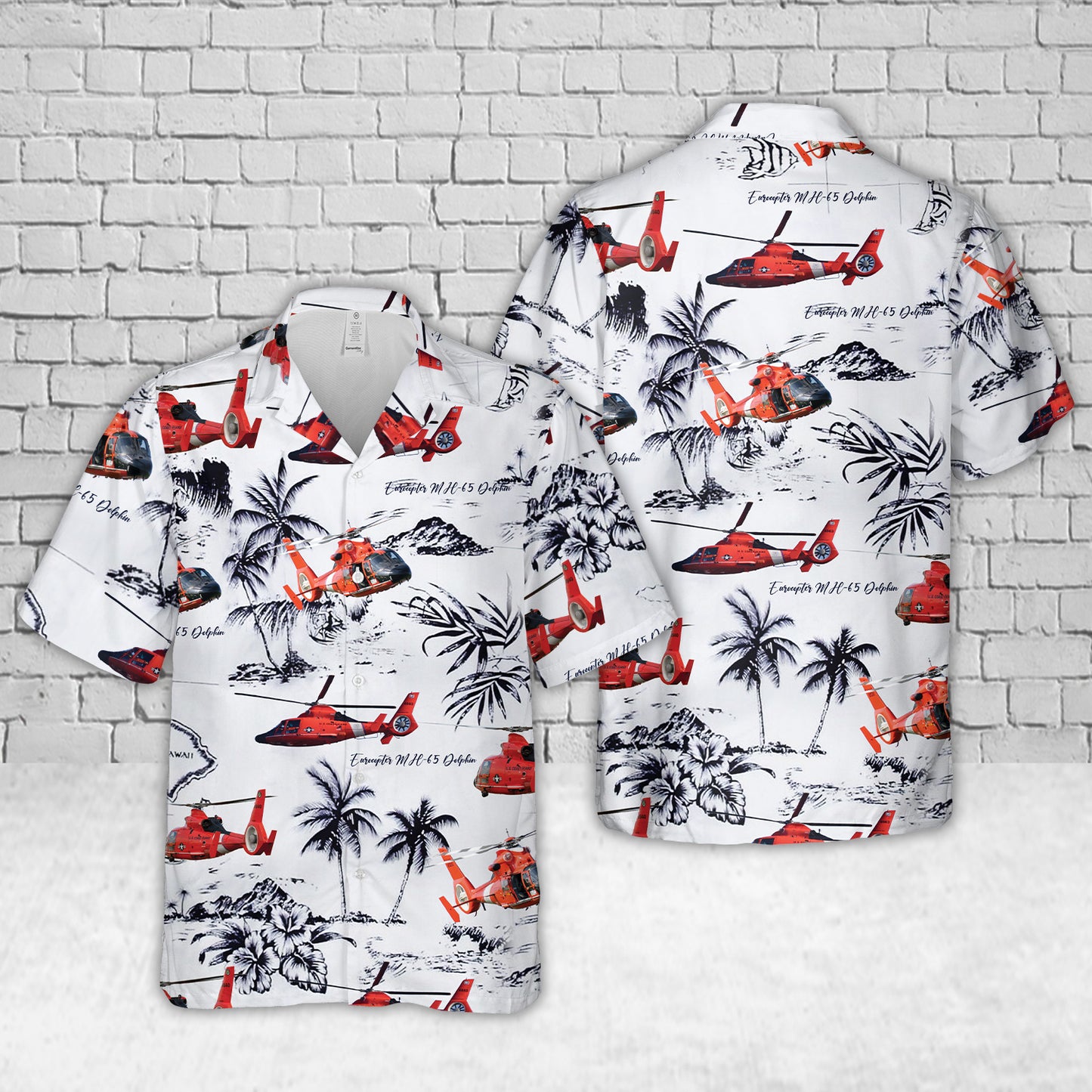 US Coast Guard Helicopter Hawaiian Shirt