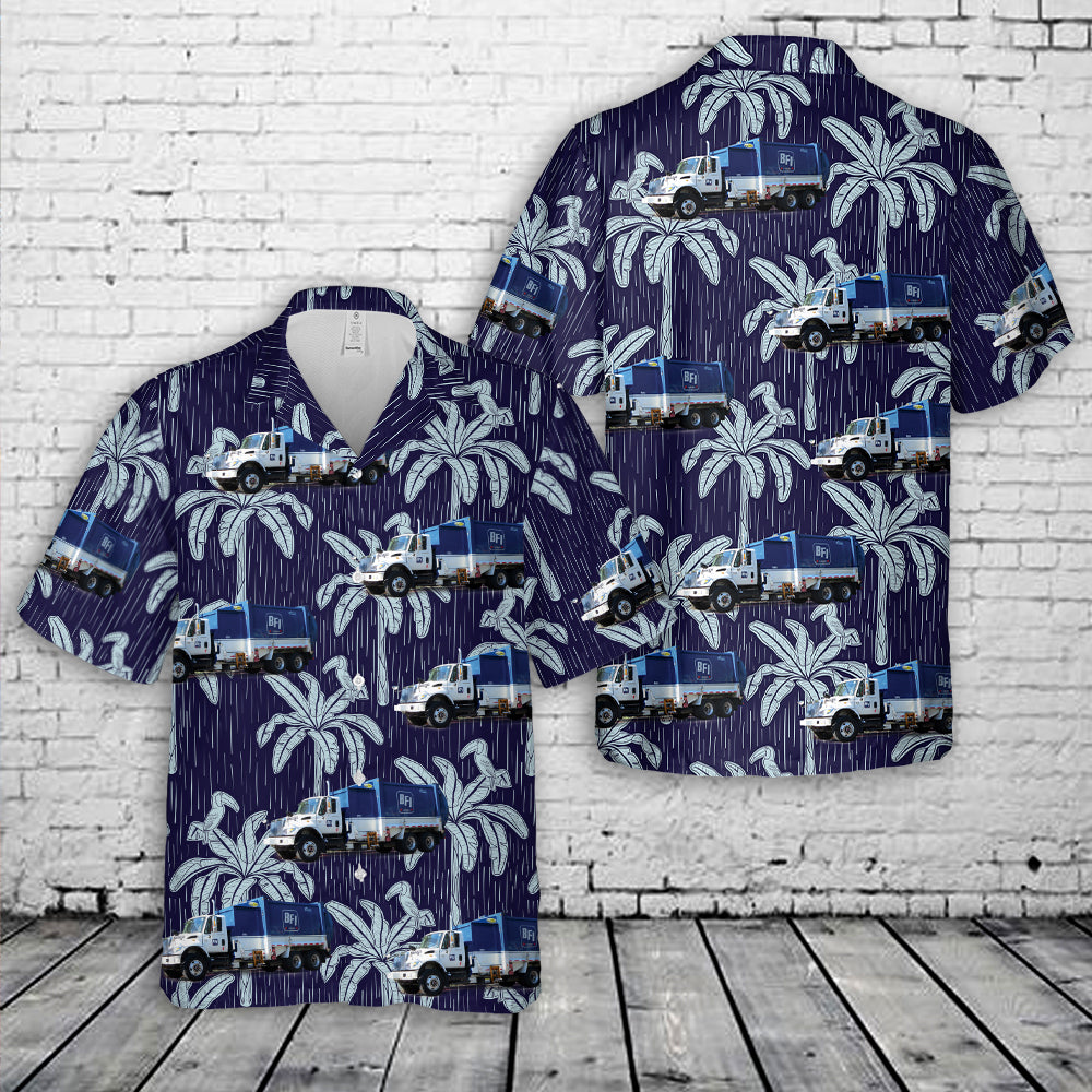 BFI Canada International 7400 Garbage Truck Hawaiian Shirt