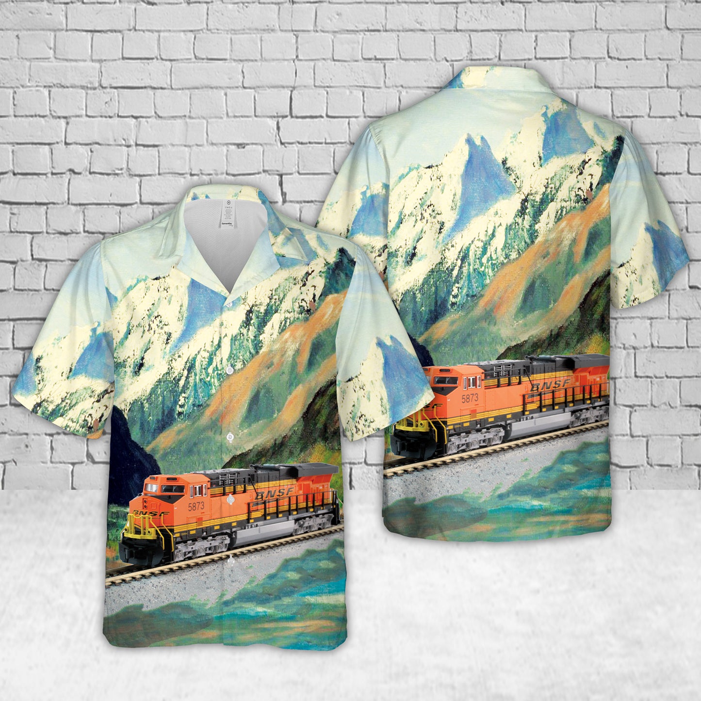 BNSF N GE ES44AC "Swoosh" #5953 Hawaiian Shirt