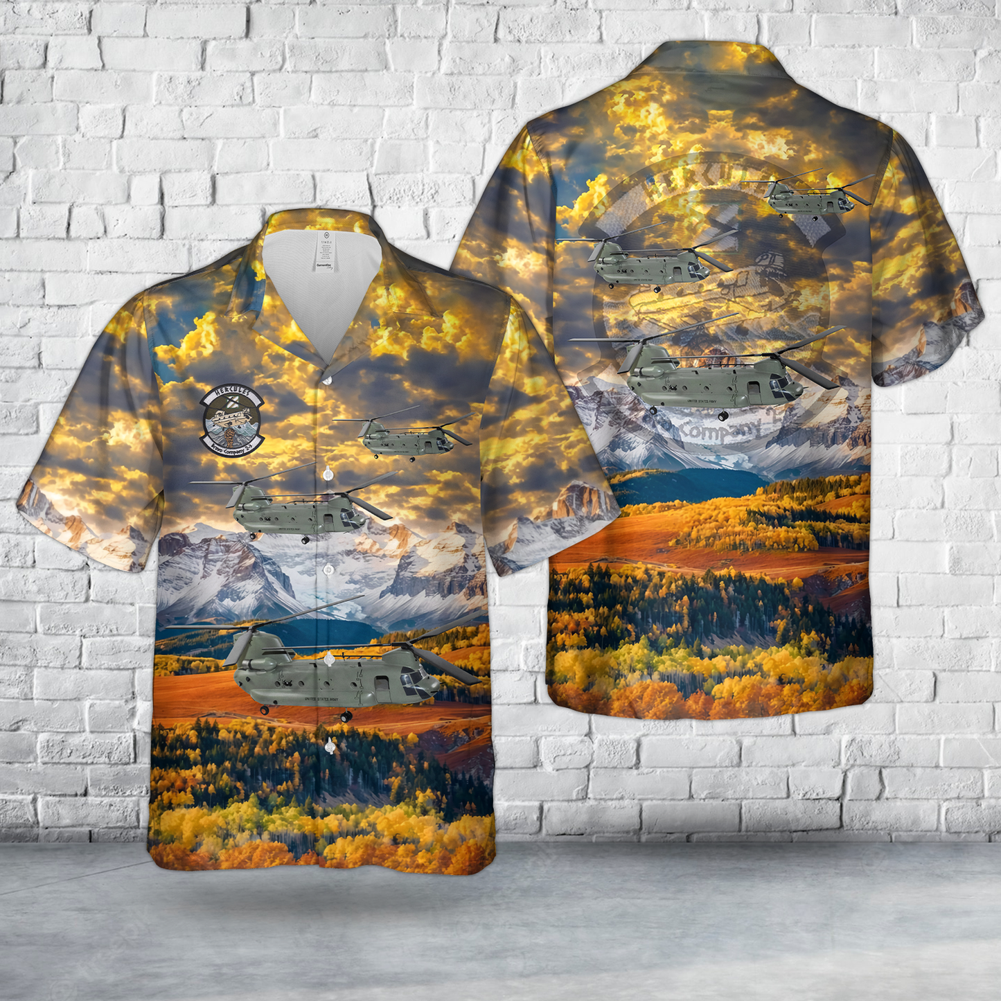 B Company 2nd BN 3rd AVN CH-47F Hawaiian Shirt