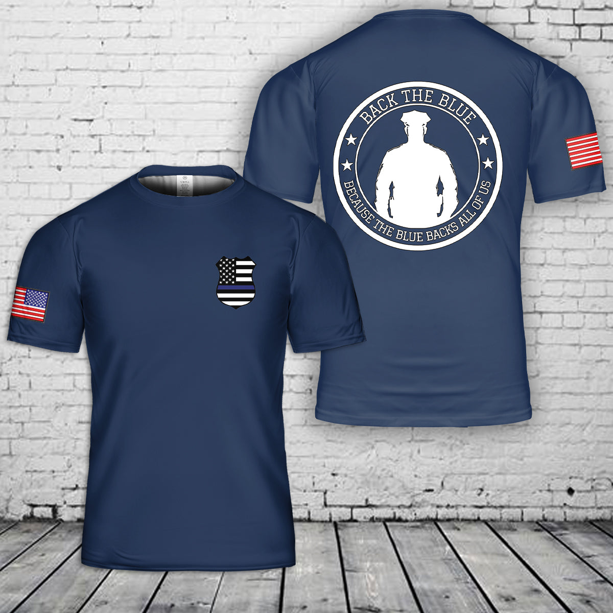 Back The Blue Police 3D T-Shirt