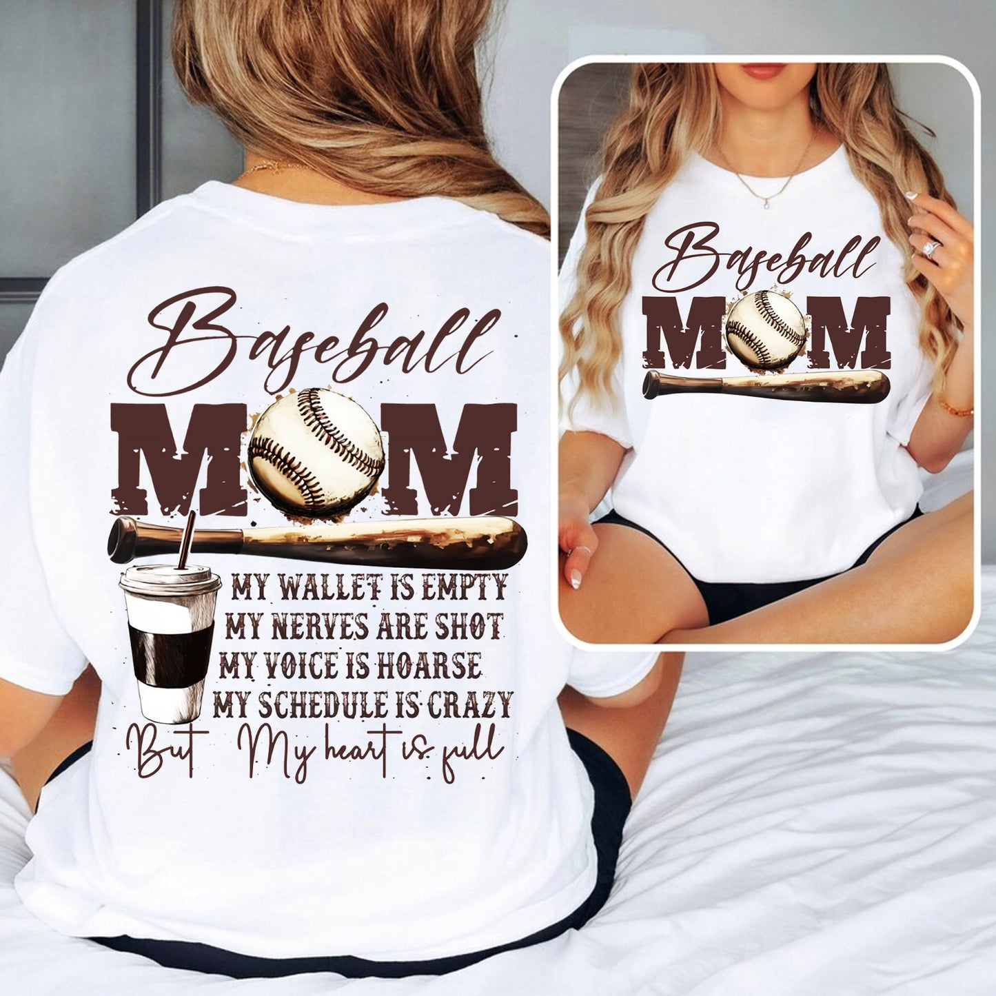 Baseball Mom My Wallet is Empty Classic Unisex T-Shirt Gildan 5000 (Made In US)