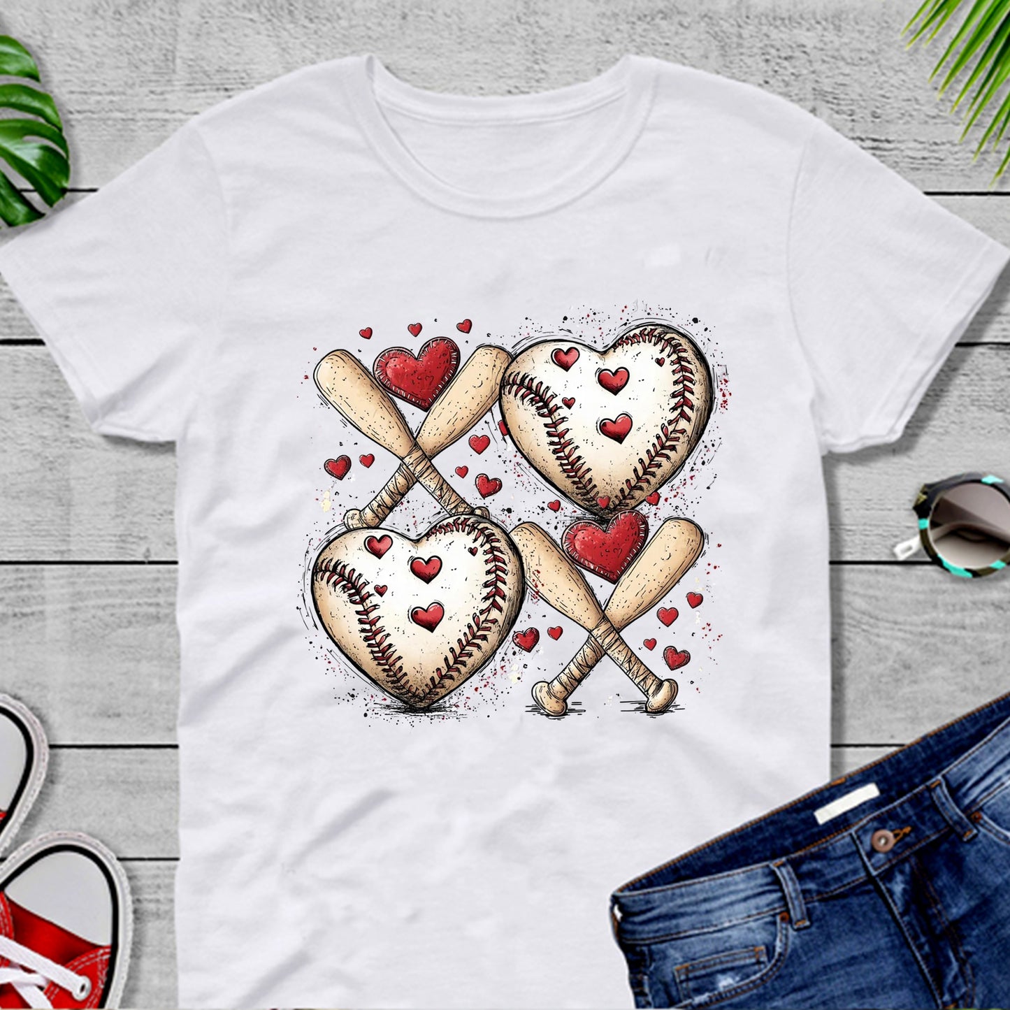 Baseball Xoxo Valentines Day Classic Unisex T-Shirt Gildan 5000 (Made In US)