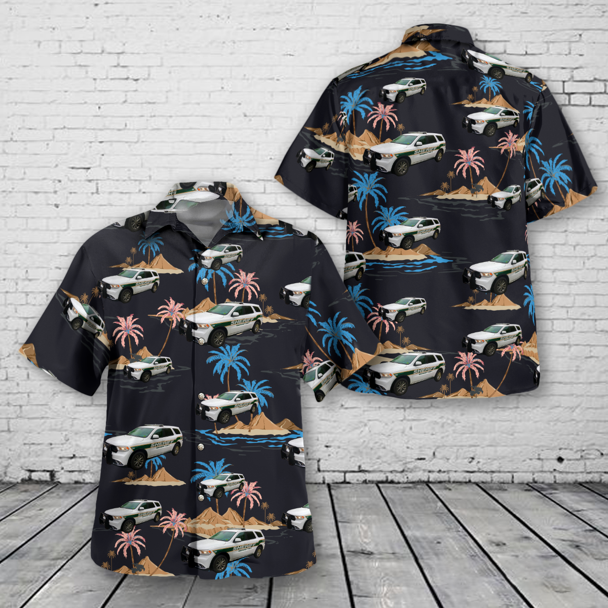 Bath, Maine, Sagadahoc County Sheriffs Office 2016 Dodge Durango Hawaiian Shirt