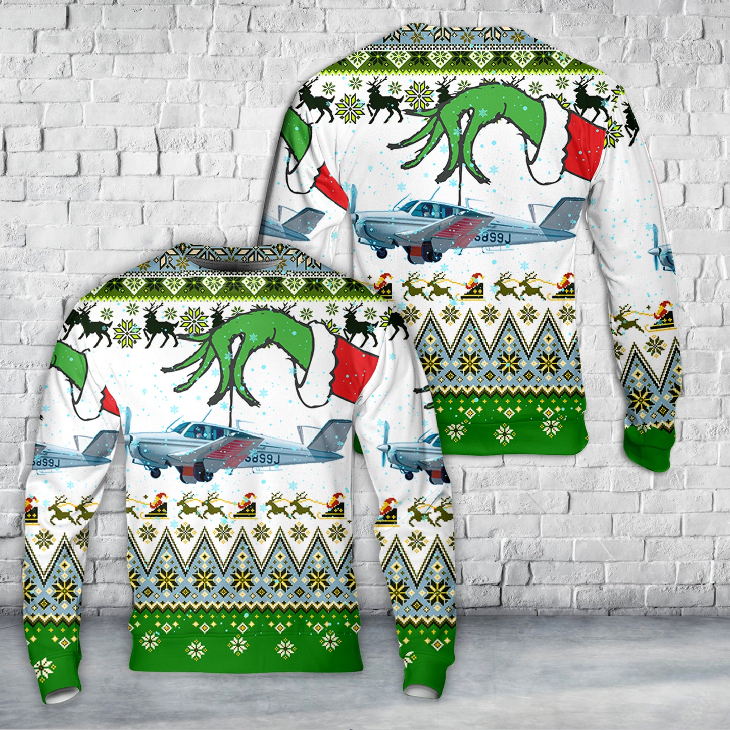 Beechcraft Bonanza Christmas AOP Sweater
