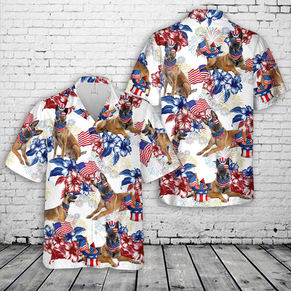 Belgian Malinois, 4th Of July Hawaiian Shirt