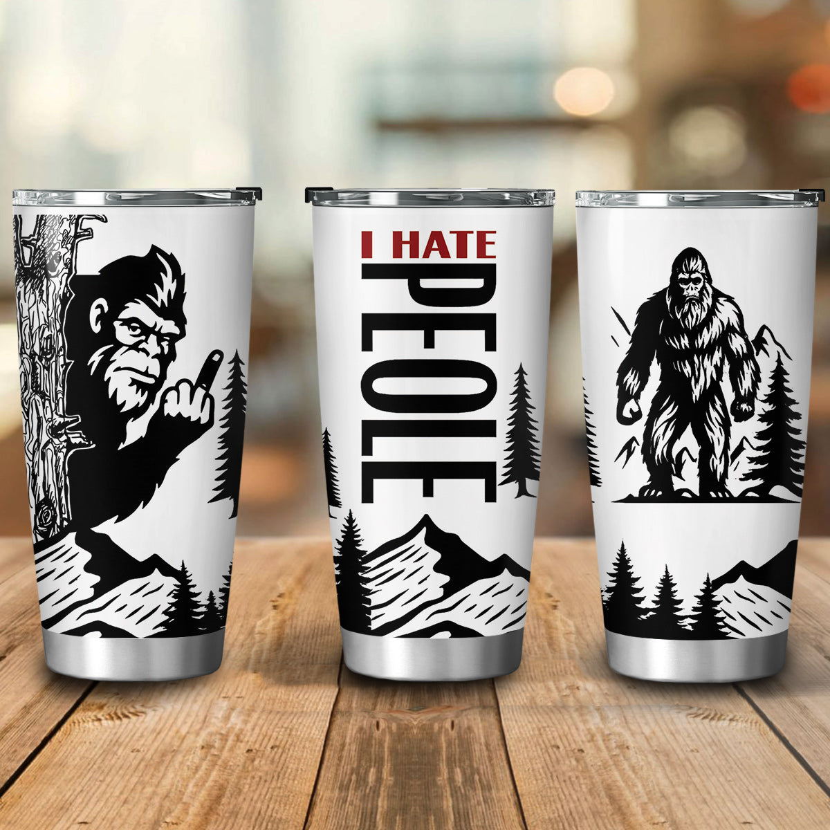 Bigfoot I Hate People Tumbler 20oz