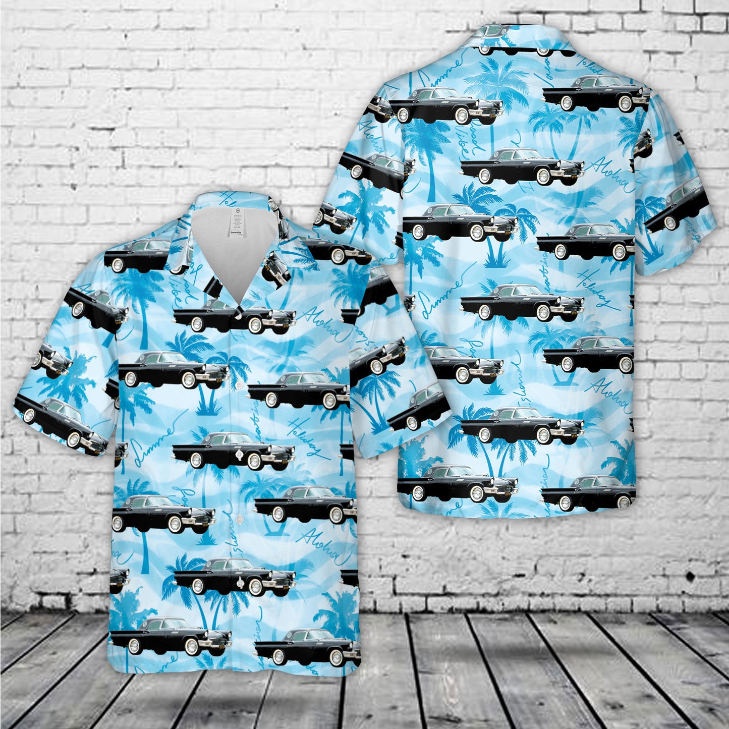 Black-Plate 1957 Ford Thunderbird Hawaiian Shirt