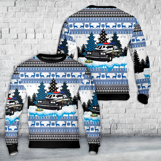 Blue Line Christmas Tree Sweater