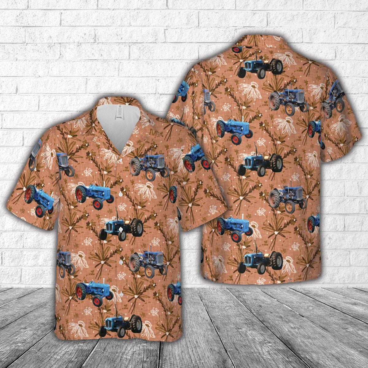 Blue Tractor Vintage Hawaiian Shirt