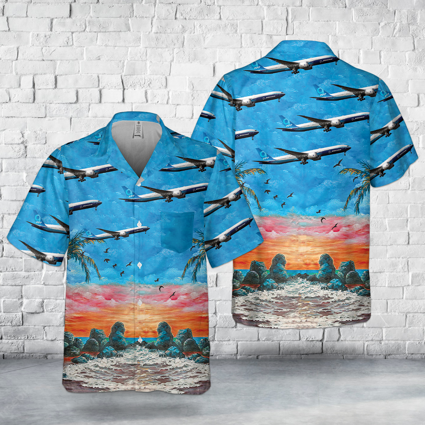 Boeing 777-9 Pocket Hawaiian Shirt