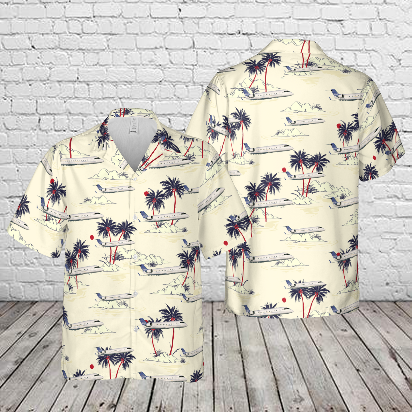 Bombardier Challenger 850 Hawaiian Shirt